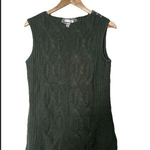 St. John Dark Green Sleeveless Knit  Top size S
